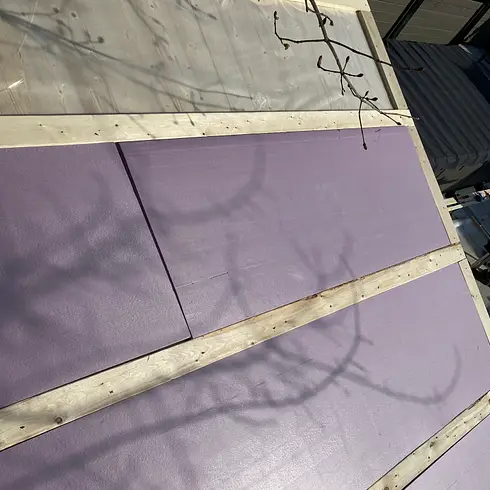 Add strapping in a thickness to fit your desired rigid foam panel