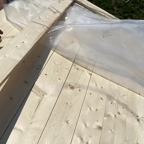 Apply plastic vapor barrier or ice and water shield (optional)