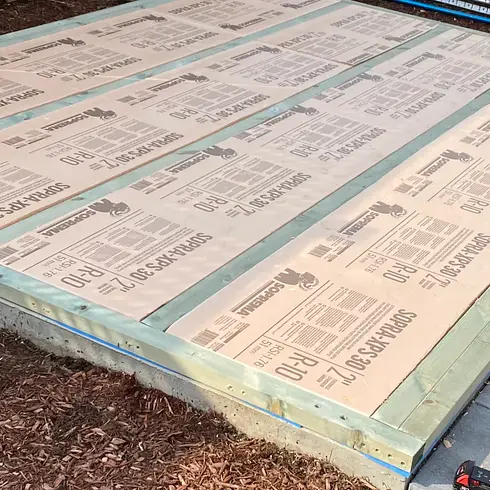 Insert rigid foam between starter strips